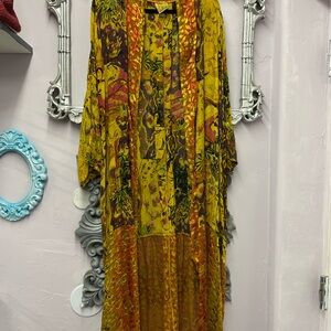 Colorful Uru Kimono with Yellow and Orange